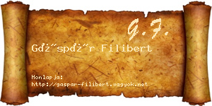 Gáspár Filibert névjegykártya